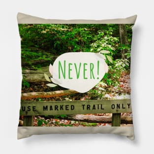 Never Use the Marked Trail Only, Blaze Your Own Trail Pillow