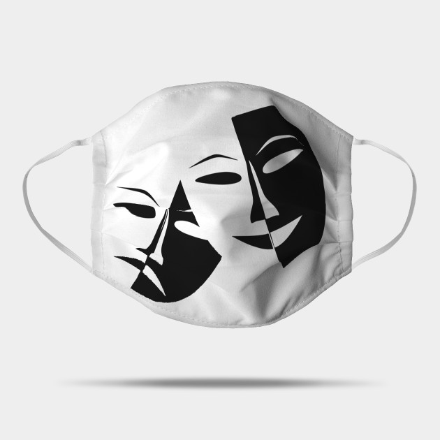 Drama Masks Faces Sad Happy Drama Mask Teepublic