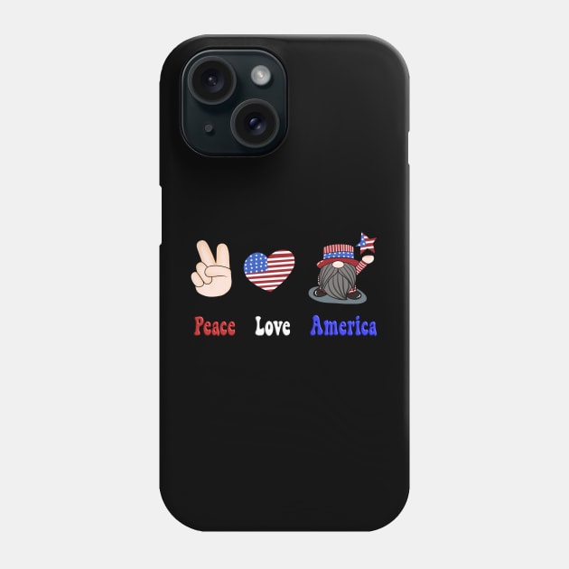 Peace Love America Phone Case by The BlueJester