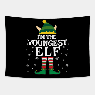 I'm The Youngest Elf Matching Family Christmas Pajama shirt Tapestry