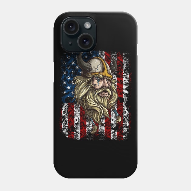 Viking Nordic Warrior American Phone Case by RadStar