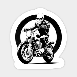 a skull rider on a motorbike Magnet