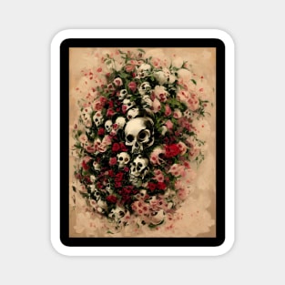 Skulls and roses Magnet