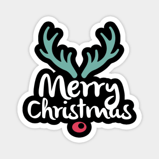 Merry Christmas Rudolph Magnet