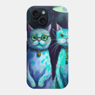 Three Scientific Blue Cats Attempt to Prove Their Hypothesis Phone Case
