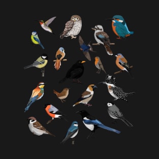 Colorful Garden Birds Bird Art Birdlover Birdwatcher Animal T-Shirt