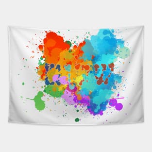 Colorful Splash with Hebrew: "Shalom" Tapestry