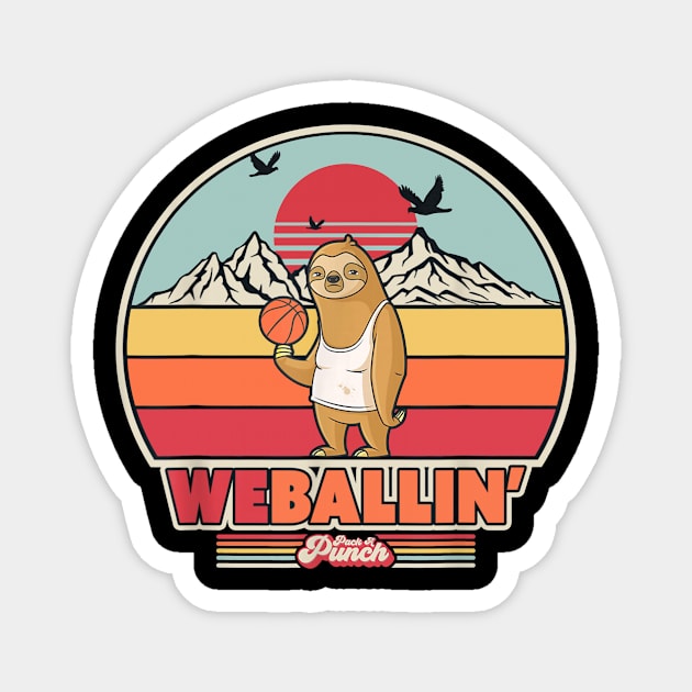 Sloth playing basketball Magnet by koshernext