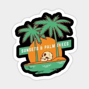 Sunesets palm trees Magnet