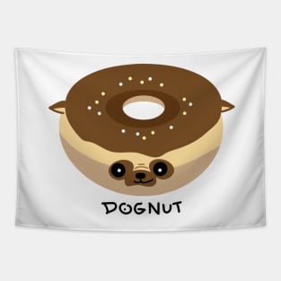 Pug dog donut Tapestry