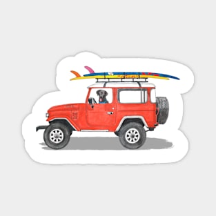 Toyota Land Cruiser and Labrador Retriever Magnet