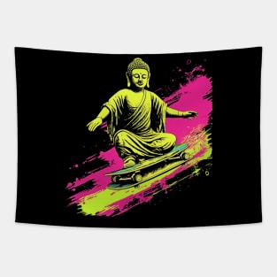 Buddha Skateboarding | Retro Skateboard | Funny Buddha # Tapestry