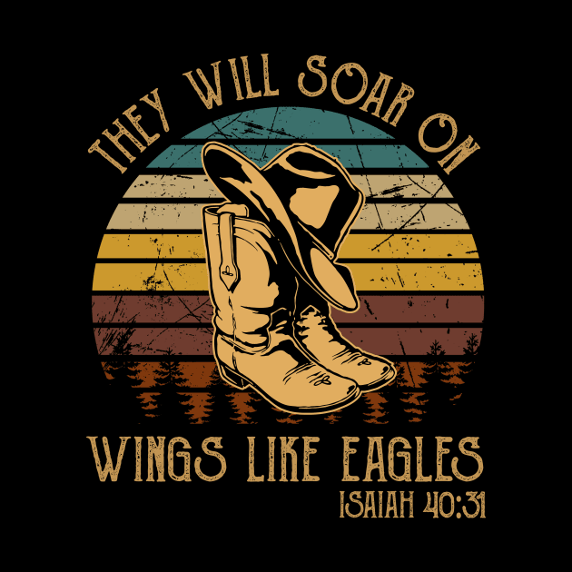 They Will Soar On Wings Like Eagles Boots Cowboy Western by Maja Wronska