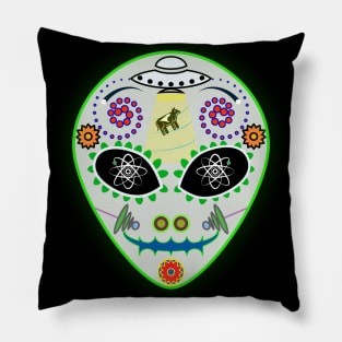 Alien Day of the Dead Mask Pillow