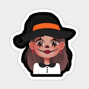 Halloween Cute Happy Girl Magnet