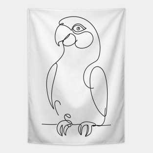 One Line Art Of Parrot Tapestry