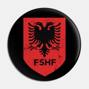 Albania /// Faded-Vintage Style Flag Design Pin