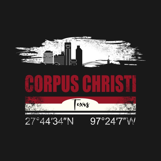Corpus Christi Skyline City Silhouette by DimDom