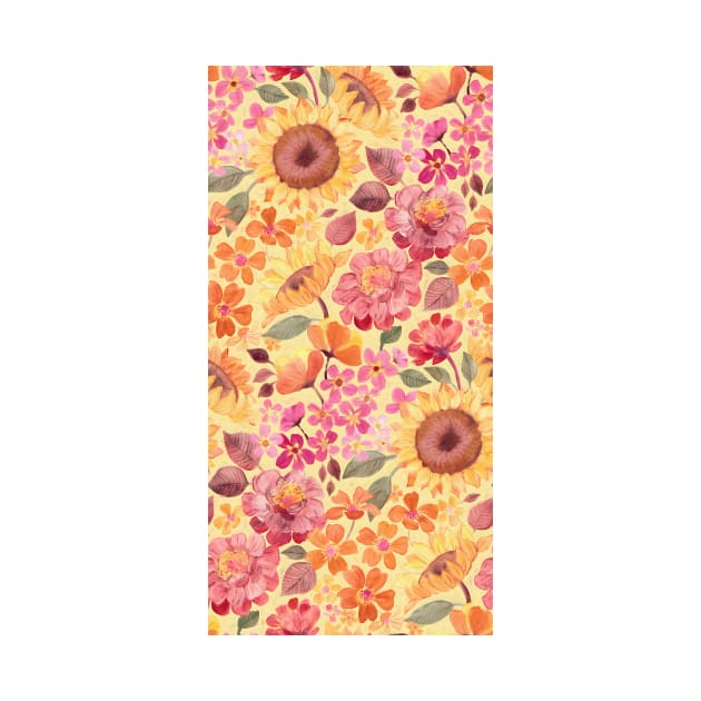 Happy Boho Sixties Floral by micklyn