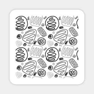 Black and white one line pattern Magnet