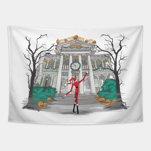 A Visit from Sandy Claws Tapestry by BeepBoopBeep Clothing, Co.