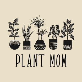 Plant Mom - Pot Plant Set (Black) T-Shirt