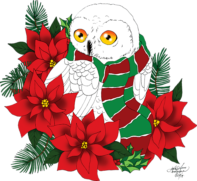 Christmas Snowy Owl Kids T-Shirt by tigressdragon