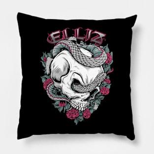 Elliz Serpent Skull Pillow