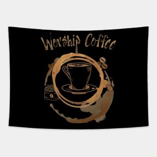 Worship Coffee Tapestry