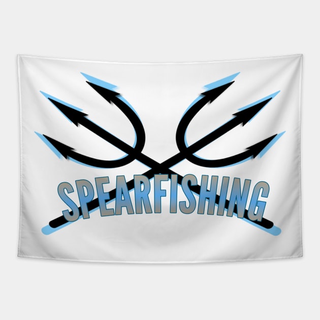 Spearfishing Tapestry by Coreoceanart
