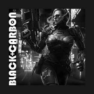 Black Carbon Cyberpunk Assassin 001 T-Shirt