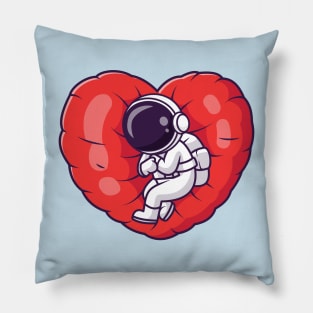 Cute Astronaut Sleeping On Love Heart Pillow Cartoon Pillow