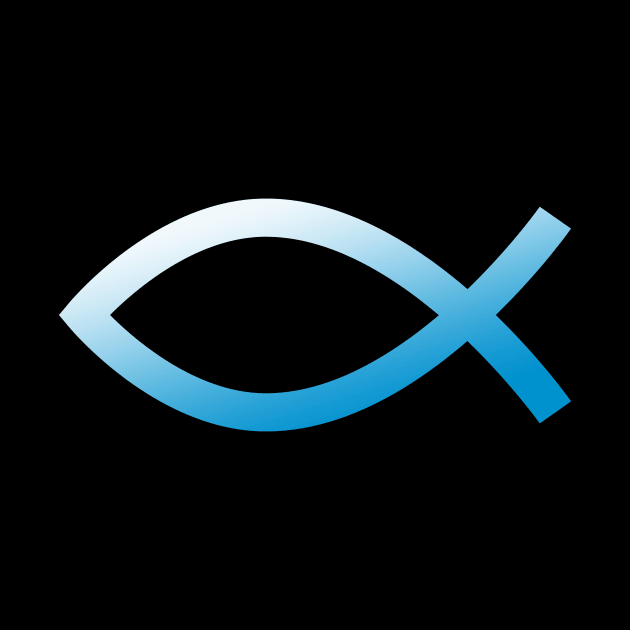 Jesus Fish Ichtys Christian Symbol Blue by Foxxy Merch