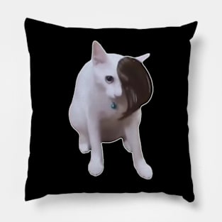 Emo Cat Hair Flip meme Pillow