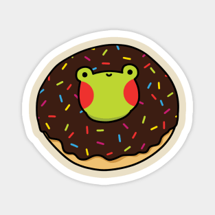 Frog in a chocolate glazed donut Magnet