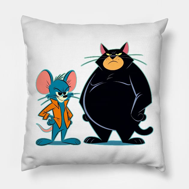 The Simpsons - Itchy and Scratchy - V1 Pillow by nostalgiapress