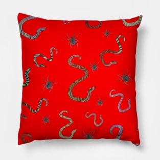 SPIDERS And Snakes Happy Halloween Pillow