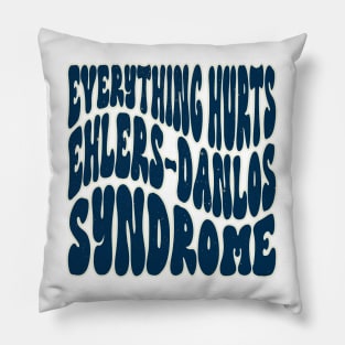 Everything Hurts Ehlers-Danlos Syndrome Awareness Retro Navy Pillow