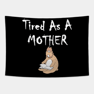 Tired As A Mother Baby Bear Reading Book Tapestry