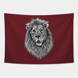 Asiatic lion - big cat - ink illustration Tapestry