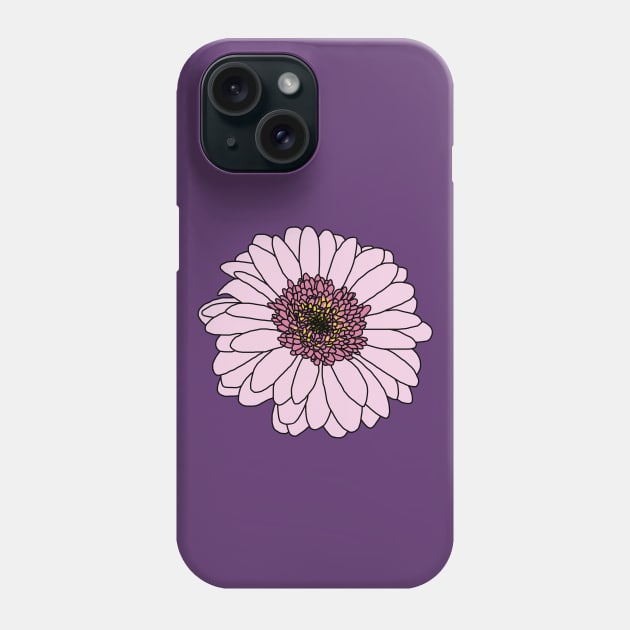 Pink Gerbera Floral Drawing Phone Case by ellenhenryart