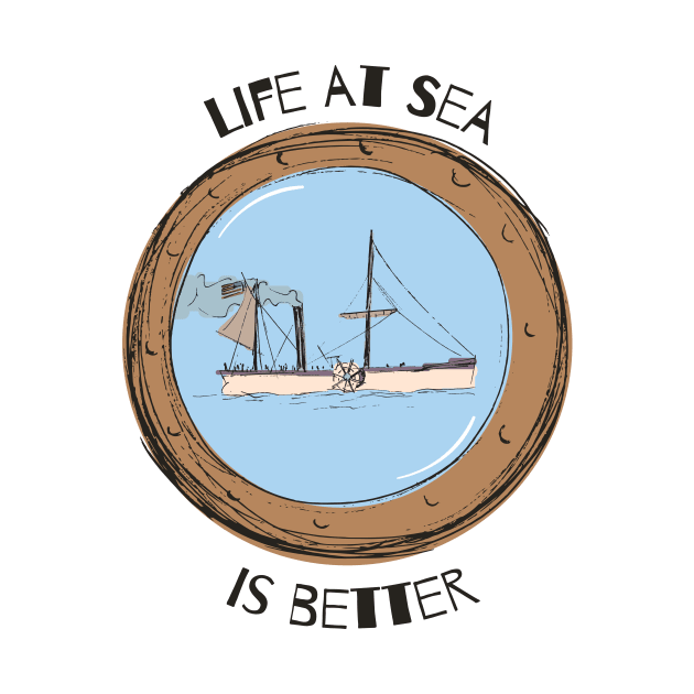 Life at sea is better Vintage boat design by JulioCastro