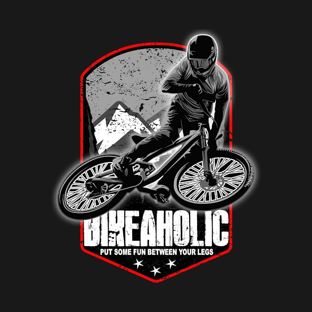 Bikeaholic Cool Downhill Mountain Biking by printjobz