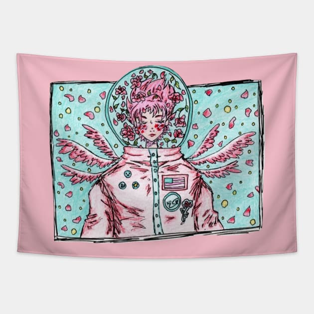 Pastel Astronaut Tapestry by nannonthehermit