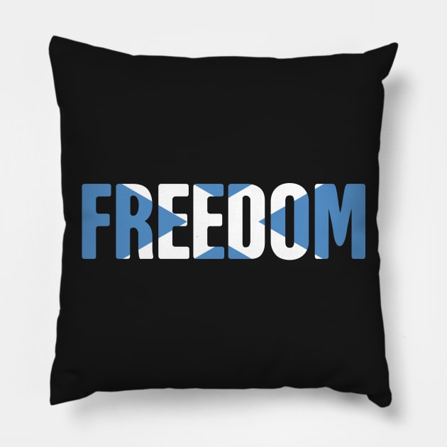 FREEDOM Scottish Flag Design Pillow by MeatMan