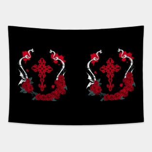 Cross Rose Red mug Tapestry