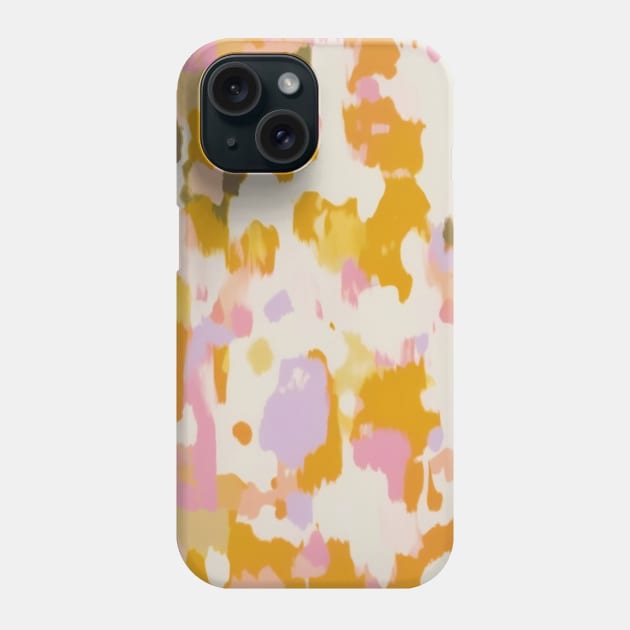 Abstract Floral Pattern Yellow Purple Phone Case by Trippycollage