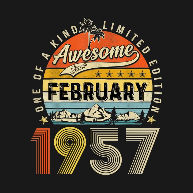 Awesome Since February 1957 Vintage 66th Birthday by PlumleelaurineArt