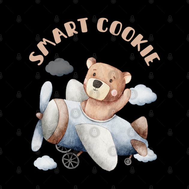 Smart Cookie Sweet little bear flying a helicopter cute baby outfit by BoogieCreates