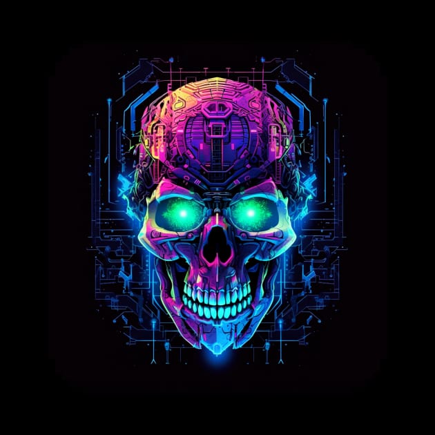 Sci fi Skull Neon Light by gibah